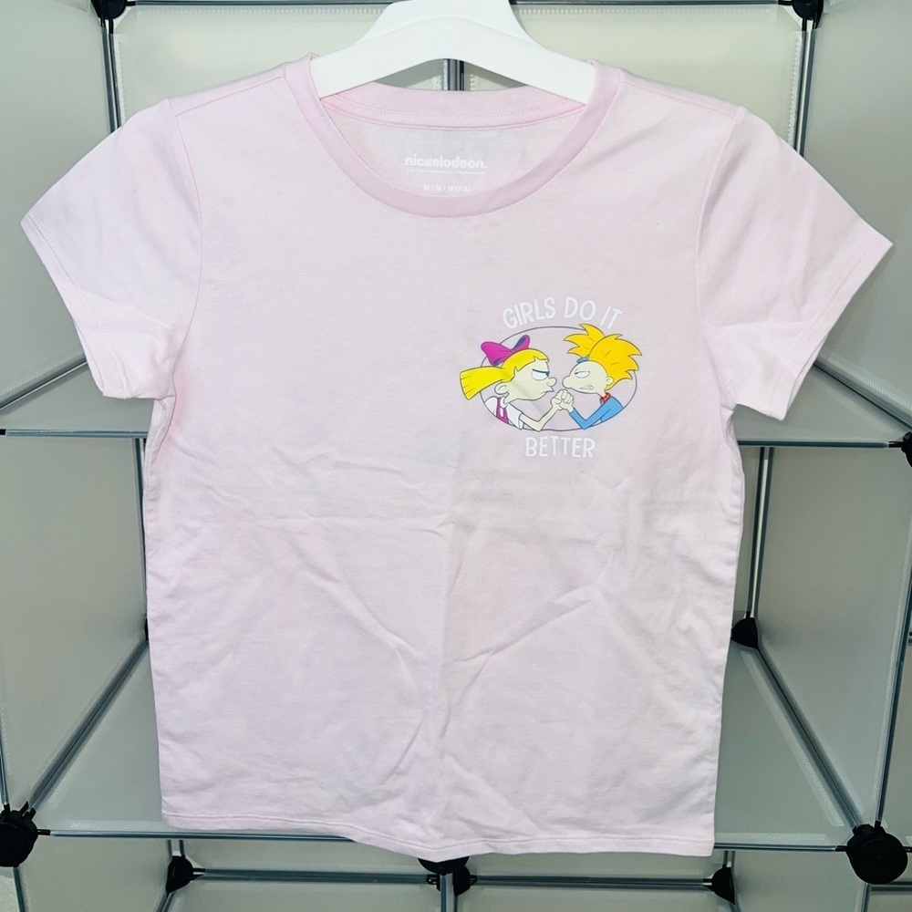 Nickelodeon Girls Do It Better Short Sleeve Rugrats T-Shirt Size M(7/8) Pink NWT - Picture 2 of 7